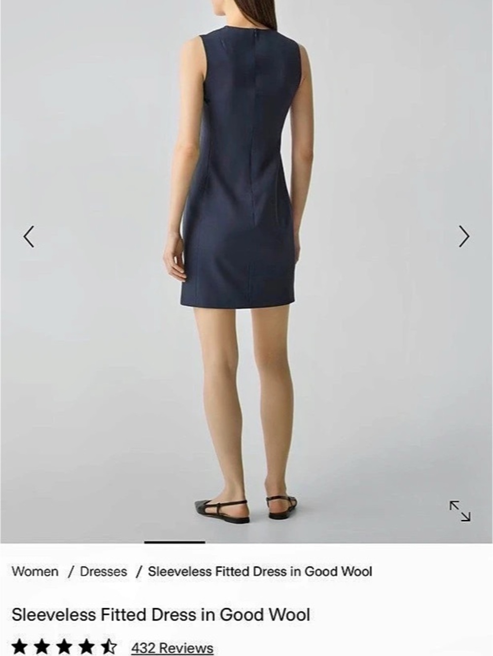 NWT Theory Sleeveless Fitted Dress in Good Wool Blue Size 4 - Picture 3 of 7